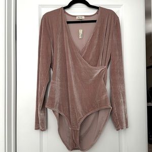 Madewell Velvet Wrap Bodysuit
